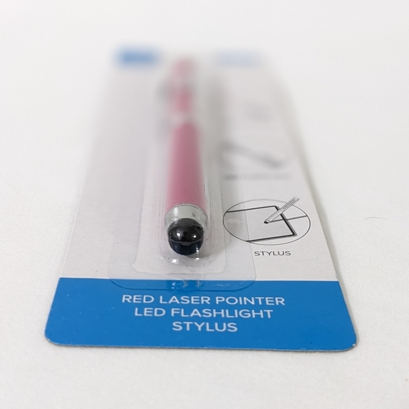 Pink Multifunctional Stylus (Red Laser Pointer, LED Flashlight, Stylus), NEW - Picture 2 of 4